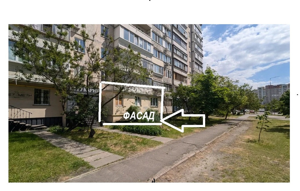 ФАСАД. ПРОДАЖ 2к квартири /масив Позняки, вул.Драгоманова,11 / ПОВЕРХ -1.