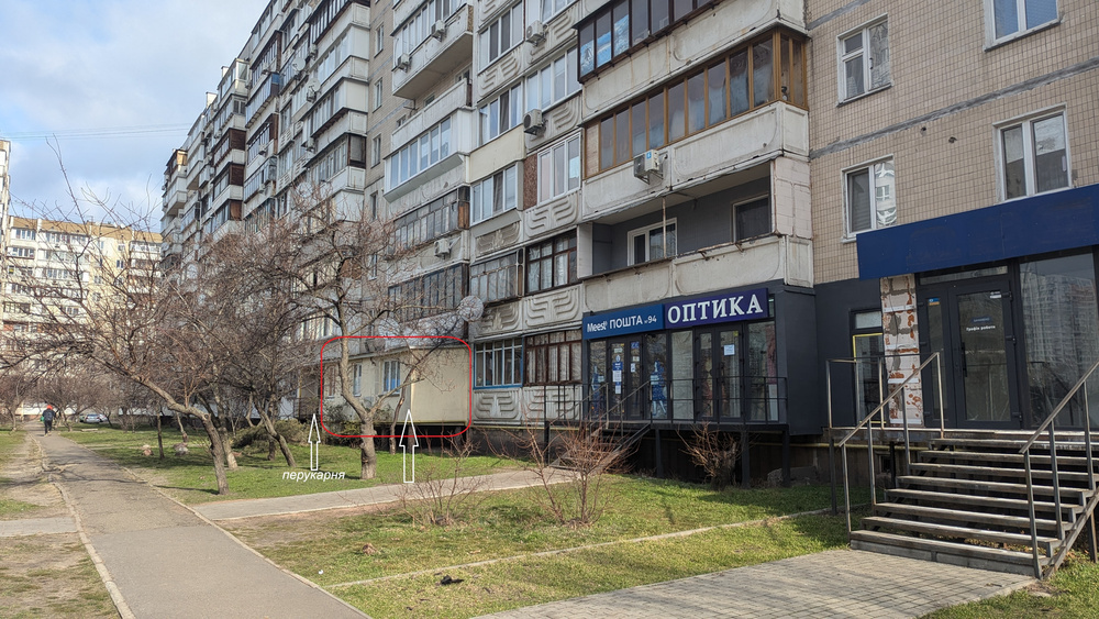 ФАСАД. ПРОДАЖ 2к квартири /масив Позняки, вул.Драгоманова,11 / ПОВЕРХ -1.